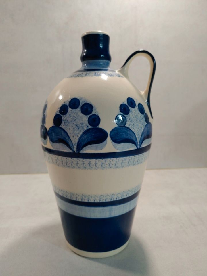 Kanne Krug Vase blau weiß Vintage Deko H ca. 25 cm in Schleiz