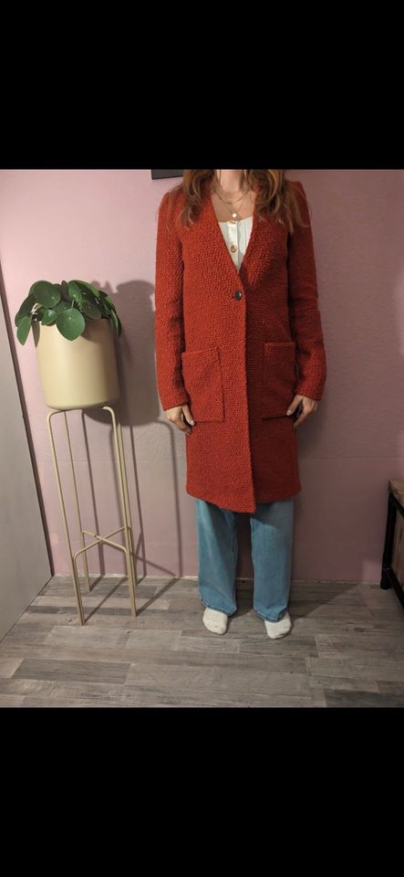 Zara Mantel Rot Vintage Wollmantel Trenchcoat Jacke H&M in Verl