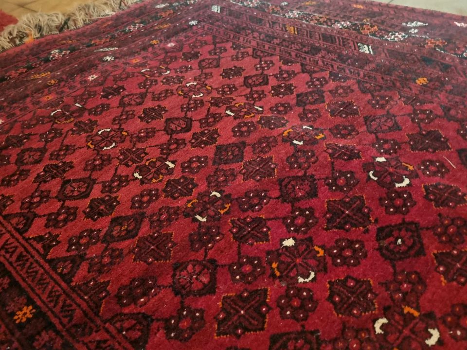 Handgeknüpfter Orient Teppich sehr fein 215 X 124 cm Pakistan Rot in Nidderau