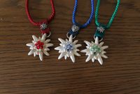 EDELWEISS KOLLIER mit Lederdekor und Swarovski Kristallen Rheinland-Pfalz - Strotzbüsch Vorschau