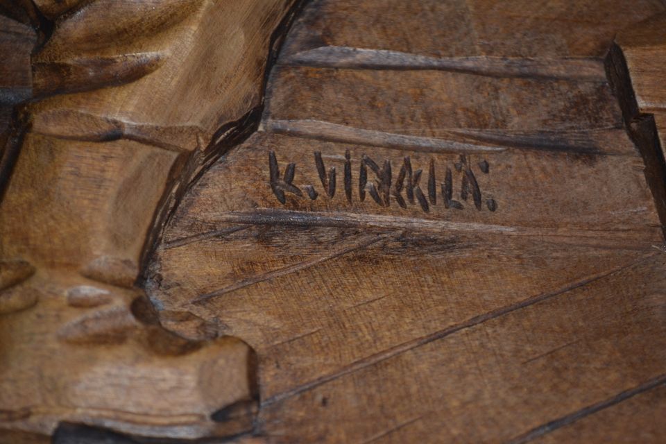 HOLZBILD SCHNITZEREI RELIEF BAUER MAGD EHEPAAR WANDBILD 1960 in Hamburg