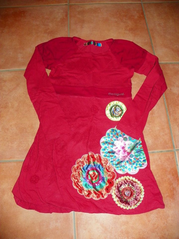 DESIGUAL Kleid Gr.128 9/10 Jahre rot Tunika in Bredstedt