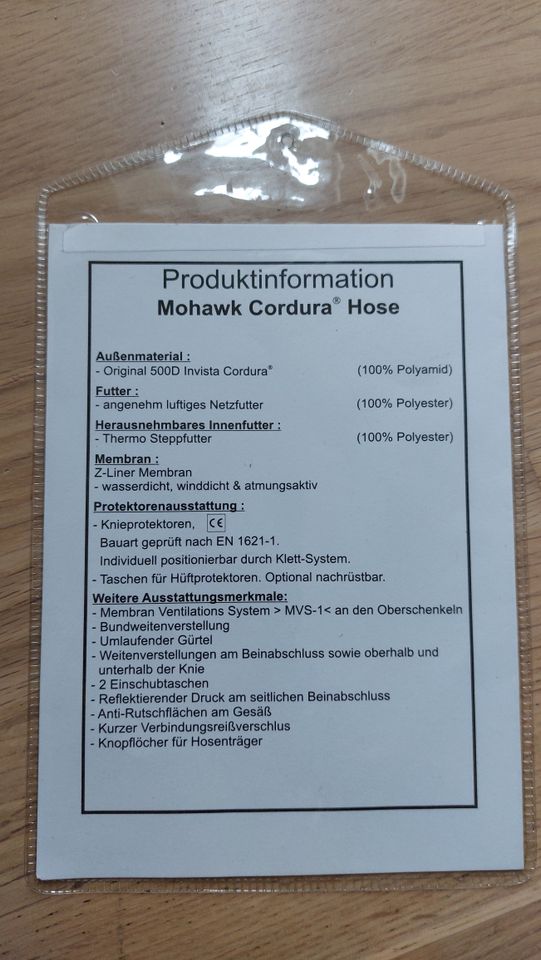 Mohawk Touren Motorradhose inkl. Protektoren neuwertig in Bremen