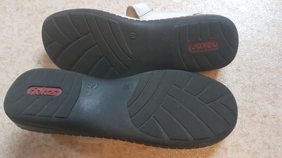 Rieker Damen Schuhe weiß echtes Leder gr.39 Sommer in Osterode am Harz