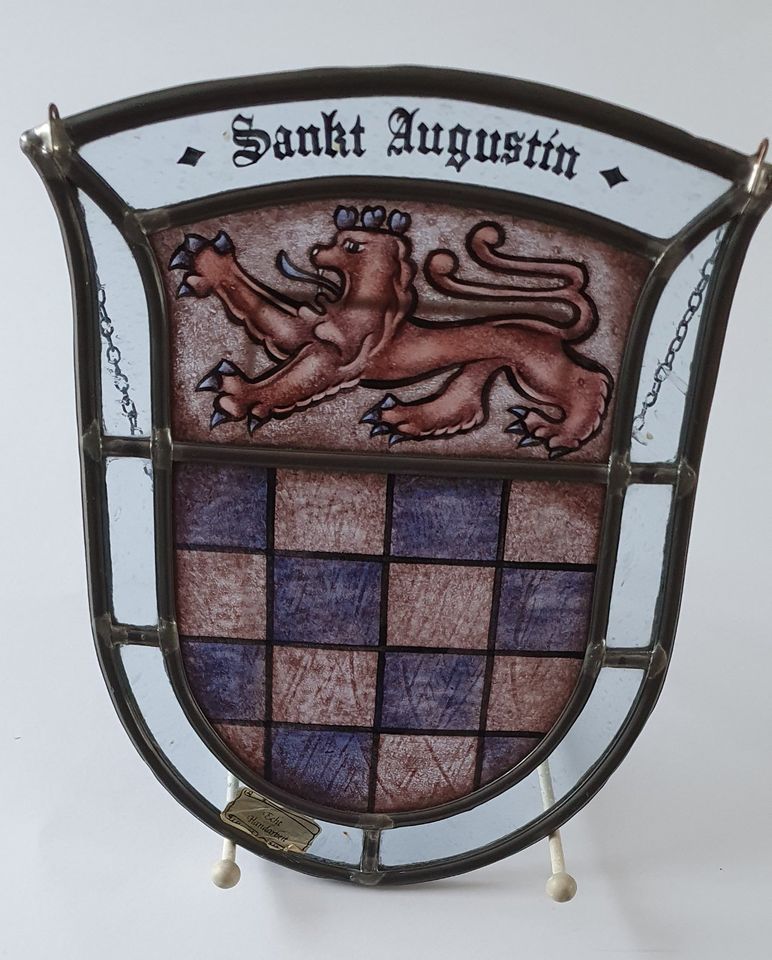 Glasmalerei Wappen Sankt Augustin , 25x21cm , Handarbeit in Sankt Augustin