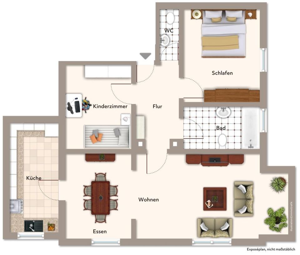 Alles zu Fuß erledigen! Gemütliche 3,5 Zimmer-Wohnung in zentraler Wohnlage! in Ostfildern