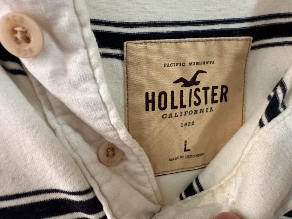 Hollister Shirt weiss gestreift Größe L in Heidelberg