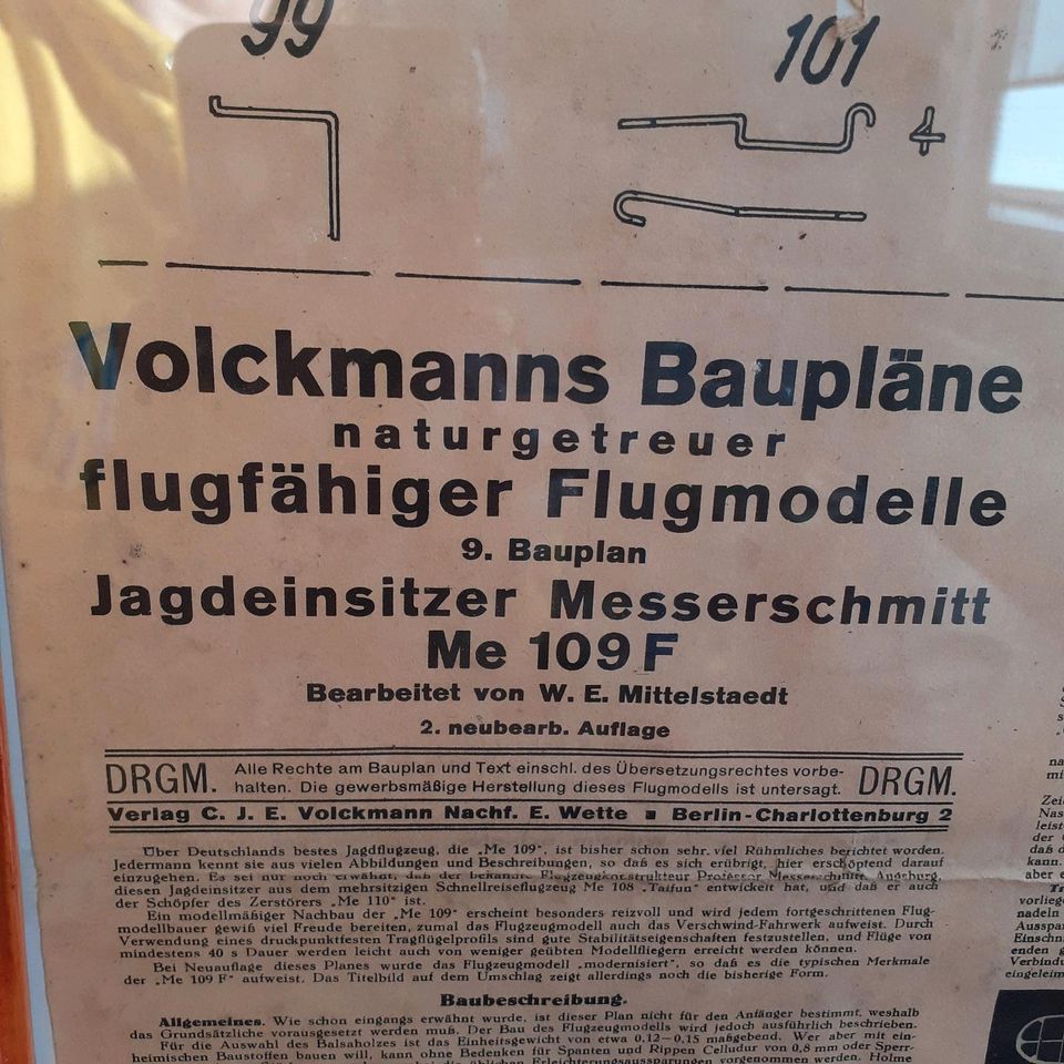 Bauplan Me 109 F HINTER Glas in Weitramsdorf