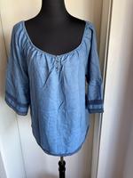 ESPRIT - Lyocell Tunika, Bluse, jeansblau, Carmen, Gr. 44 Hessen - Ginsheim-Gustavsburg Vorschau