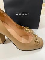 Gucci Horse Bit Block Heel Pumps Beiges Leder Bayern - Landshut Vorschau