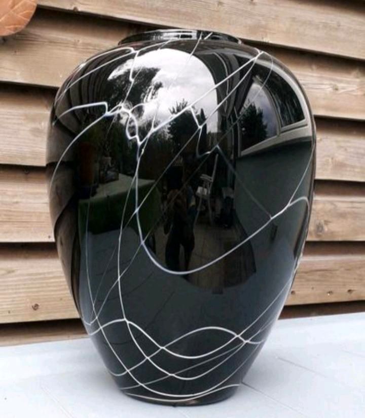 Deko Glas Vase schwarz 35cm in Frankfurt am Main
