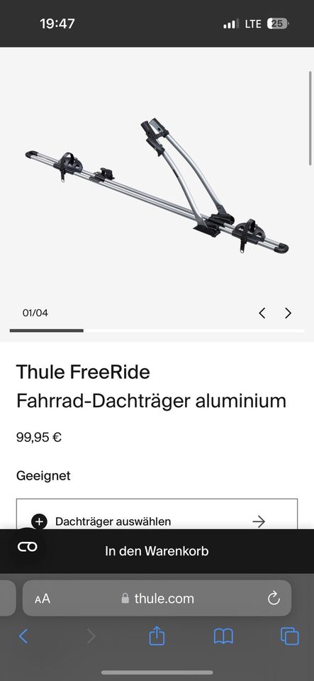 Thule FreeRide Fahrrad-Dachträger aluminium neuwertig NP200€ in Magdeburg