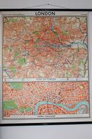 Alte Schulkarte "London" Rollkarte Schultafel map vintage rar Berlin - Pankow Vorschau