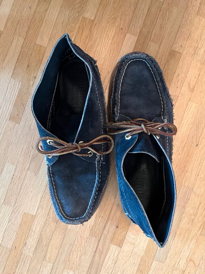 Yuketen Maine Mocs Gr. 45, Blue-Suede, Vibram, Hand Sewn in Bochum