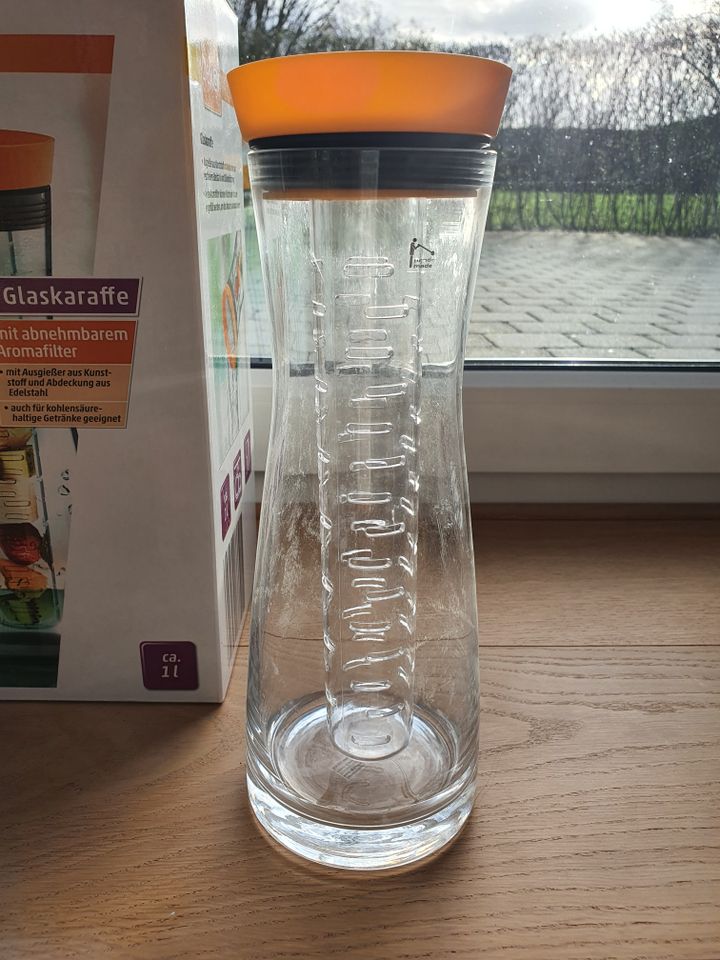 Glaskaraffe mit Aromafilter, NEU, 1 Liter in Issum