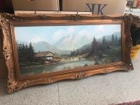 Bergsee, Alpensee, Gemälde von Ludwig Klein, Prunkrahmen, gold Schleswig-Holstein - Flintbek Vorschau