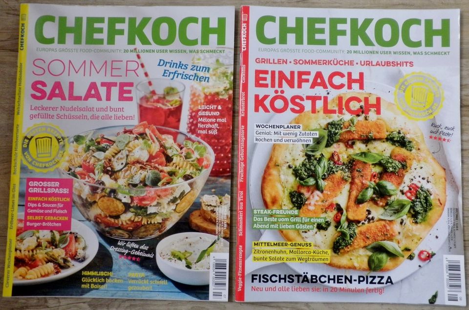 2x Chefkoch Sommerküche Salate Grillen Rezepte Kochen 6+7 2022 in Üxheim