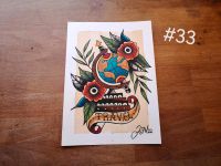 Tattoo Flash "Globus Travel" old school A5 Bild / Deko / Original Thüringen - Arnstadt Vorschau