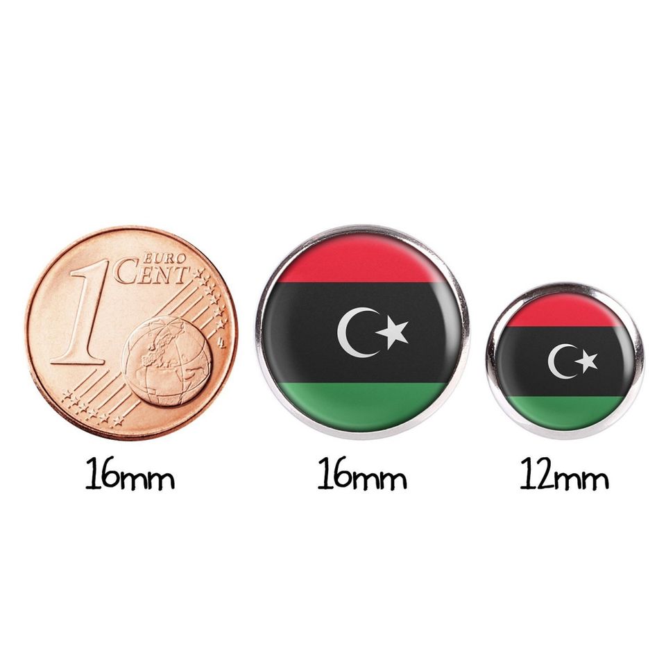 Mylery Ohrstecker Paar mit Motiv Libyen Libya Tripolis Flagge sil in Trendelburg