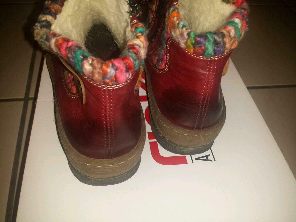 *Reserv* Rieker Boots rot bunt Strick,Lammfell, Gr.39, Neuw in Saarbrücken