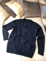 Warme Lammwolle Strickjacke/ Cardigan Gr. XL Dunkelblau unisex 1A Bayern - Poing Vorschau