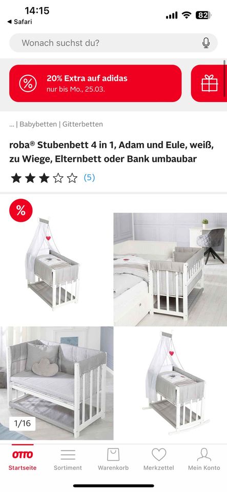 Beistellbett/Stubenwagen 4in1 von Roba in Bielefeld