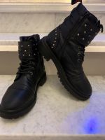 Lee Cooper Schnür Biker Boots mit Nieten schwarz Kunstleder Gr 37 Innenstadt - Köln Altstadt Vorschau