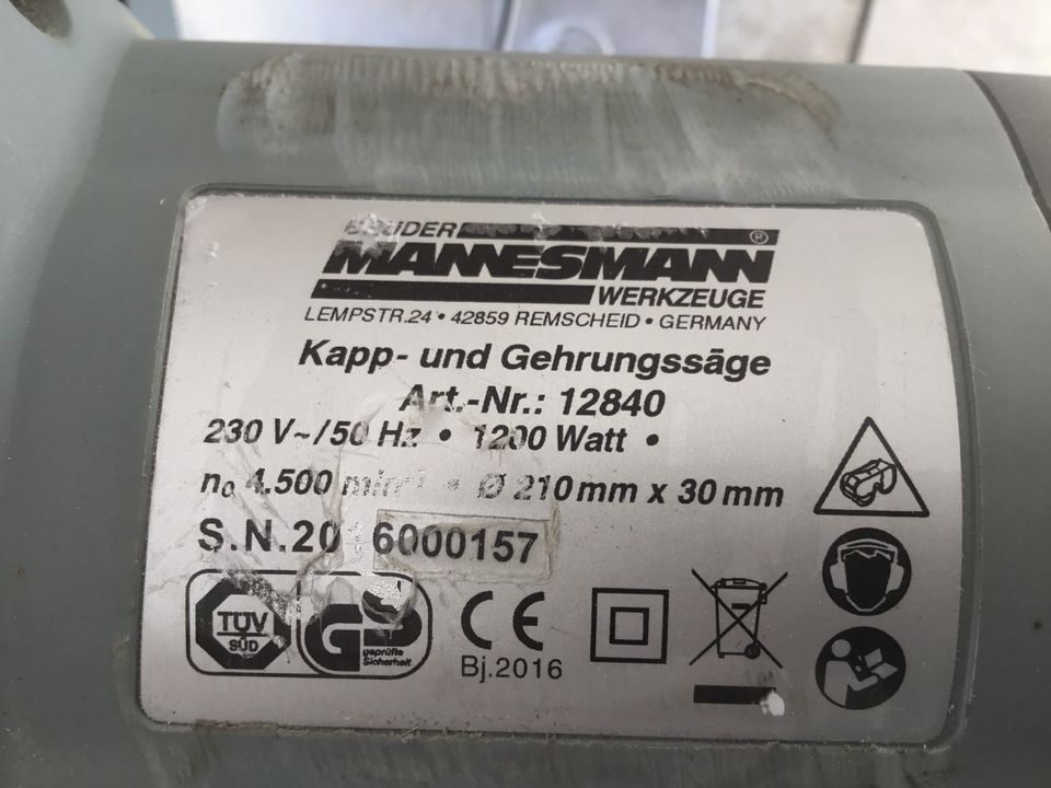 Kapp- und Gehrungssäge Mannesmann 1200 Watt in Oberndorf am Lech
