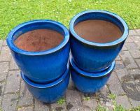 Vier Pflanztöpfe blau Keramik, Frostsicher Rheinland-Pfalz - Traben-Trarbach Vorschau