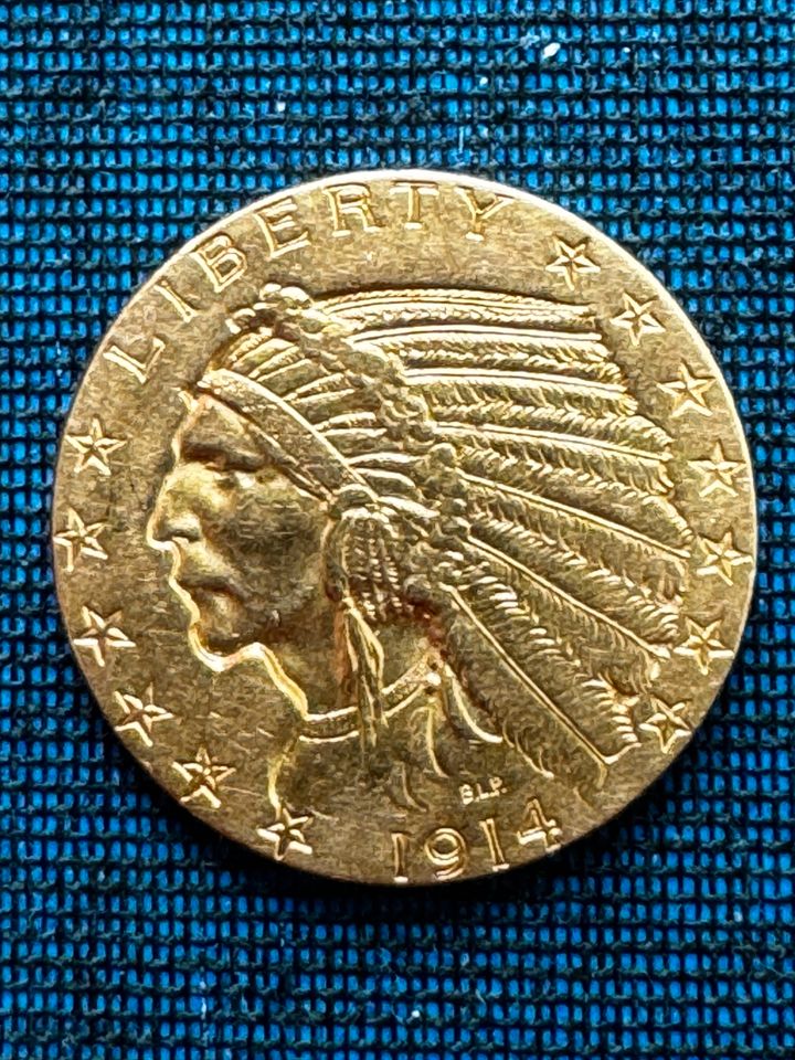 USA 5$ Indian Head 1914 Gold in Weisenheim am Sand