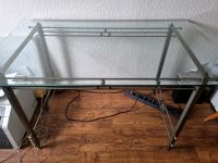 Glastisch Schreibtisch Esstisch 127 x 75 cm Metall Glasplatte Bonn - Geislar Vorschau