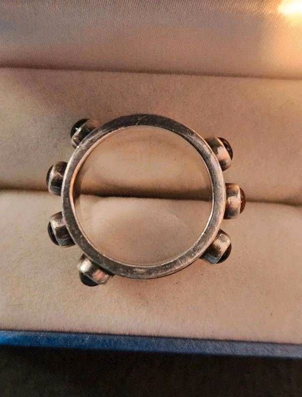Ring 925  Silber 7 Edelsteine drehbar Juwelier Goldschmied in Hamburg