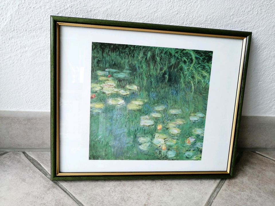 Kunstdruck Claude Monet Seerosen mit Rahmen 31,5 x 25,5 cm in Waging am See