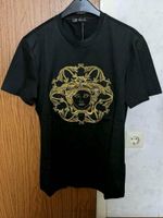 VERSACE Besticktes Medusa Stickerei T-Shirt Schwarz Gold Baden-Württemberg - Sindelfingen Vorschau