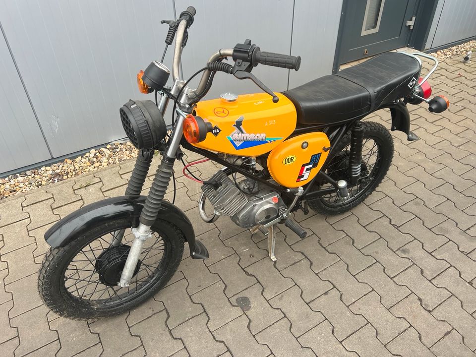 Simson S51 S51E Enduro 4-Gang 1982 Moped Mofa Roller A323 in Osterweddingen