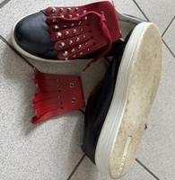 Prada Schuhe / Sneaker 40,5 Dunkelbau mit Deko Lederfransen Nordrhein-Westfalen - Weilerswist Vorschau