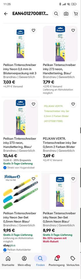 Restposten Sonderposten Pelikan Tintenschreiber 3erSet Neu A-Ware in Uedem