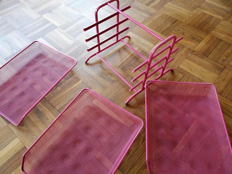 IKEA Dokumentenablagen Metall pink Brieffach Büroorganizer A4 Box in Worms