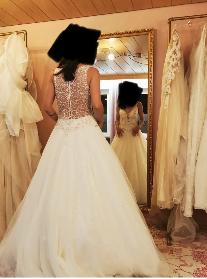 Brautkleid Hochzeitskleid Kleid A-Linie Glitzer Tüll Prinzessin in Hildburghausen