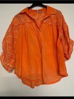 Damen Baumwolle orange Hemd Bluse spitze m/l Hessen - Büttelborn Vorschau