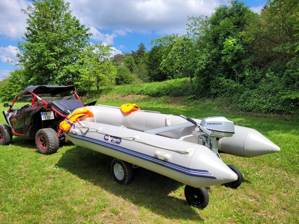 Schlauchboot mit 5 PS Honda-Motor und Bodenzulassung bis 2026 in Uhldingen-Mühlhofen