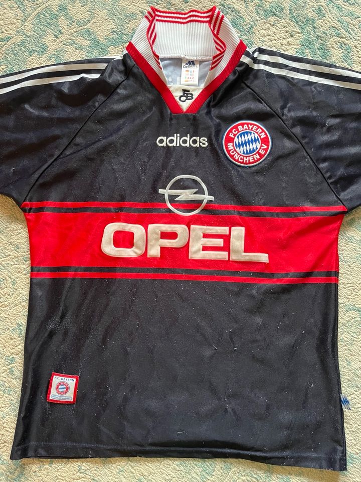 FC Bayern Trikot M Opel 1997 1998 1999 blau schwarz Retro Vintage in Düsseldorf