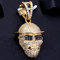 Schädel mit Zigarre und Hut Anhänger 585 14K ECHT GOLD Zirkoniabesatz Goldanhänger ICED OUT NEU Schmuck Geschenk Idee Weihnachten weitere Artikel auf sensburg-aurum Berlin - Neukölln Vorschau