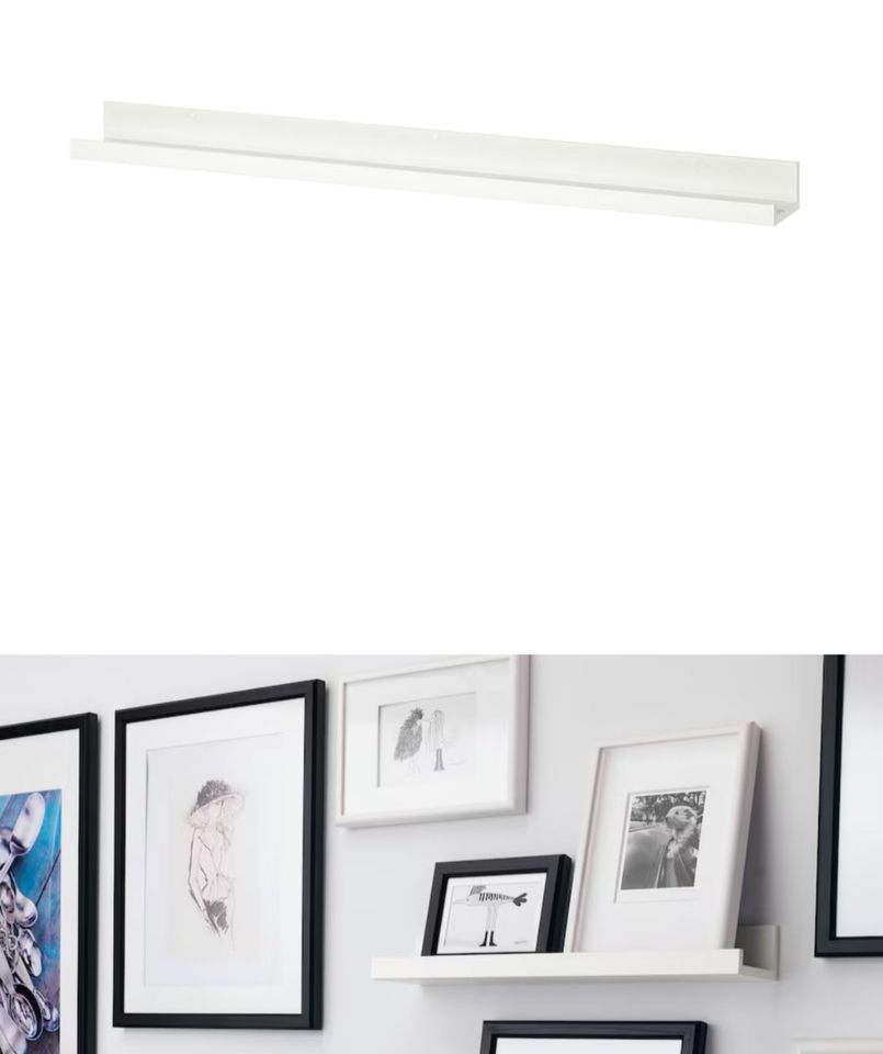 Ikea Bilderleiste, Mosslanda, 115cm, weiss, guter Zustand in Reppenstedt