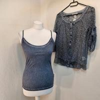 Blaues Twin Set, Shirt, Cardigan, Pailletten, 36 S, Linea Tesini Nordrhein-Westfalen - Herten Vorschau