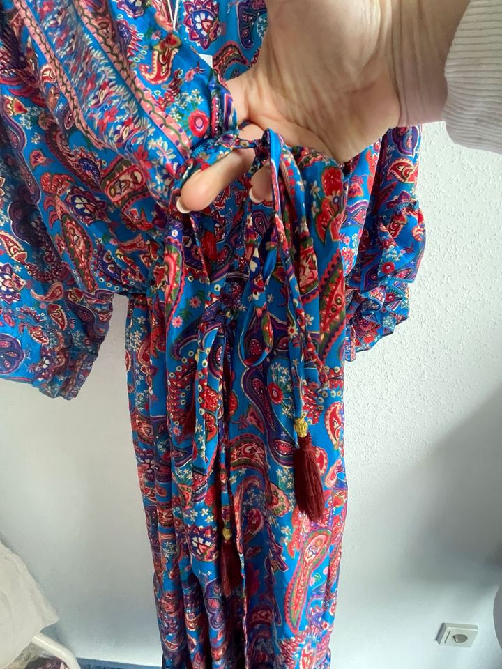 Mantel Kimono OneSize Paisley blau bunt Seide edel Boho Ibiza neu in Wachtberg