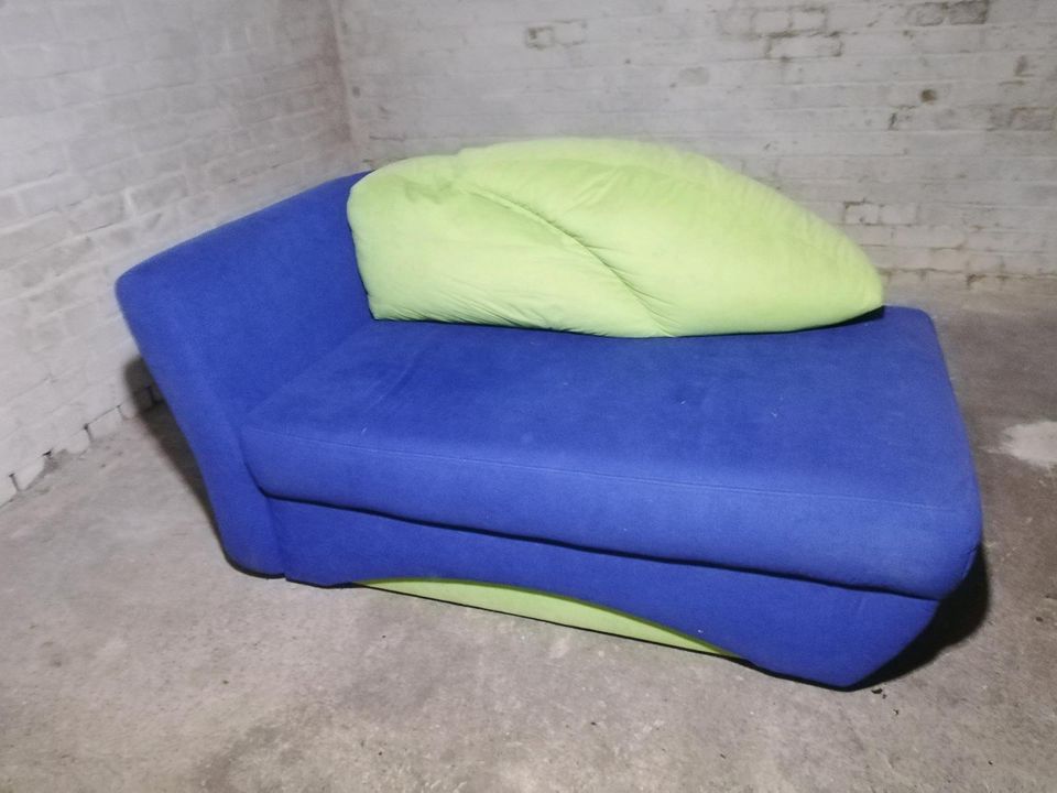 Schlafsofa Couch blau/grün in Petkus