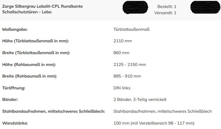 Deine Tür, 4x Silbergrau CPL mit Zarge 2110 x 860, Türen in Göda