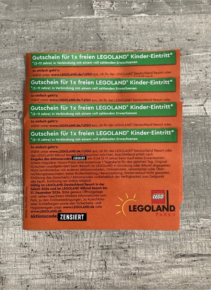 Rabatt Gutschein Legoland Saison 2024 in Pforzheim