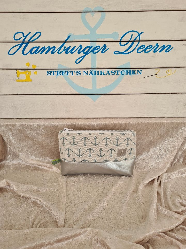 Kosmetiktasche „HamburgerDeern“ Anker mint dunkel oder hell in Hamburg